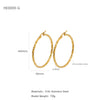 Silver Needle Light Circle Earrings Stainless Steel Large Circle Black Twist Electroplating For Women
