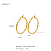 Silver Needle Light Circle Earrings Stainless Steel Large Circle Black Twist Electroplating For Women