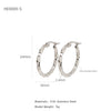 Silver Needle Light Circle Earrings Stainless Steel Large Circle Black Twist Electroplating For Women