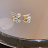 Silver Needle Metal Heart Plain Hoop Earrings Elegant Cold Style Electroplated For Women
