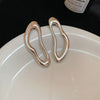 Silver Needle Pattern Oval Tassel Metal Earrings For Women With Electroplating Design