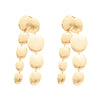 Silver Needle Pattern Oval Tassel Metal Earrings For Women With Electroplating Design