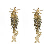 Silver Needle Zircon Flower Crystal Long Tassel Women's Earrings