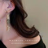 Silver Needle Zircon Flower Crystal Long Tassel Women's Earrings