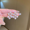 Silver Needle Zircon Pearl Earrings With Real Gold Plating Love Flower Tassel Heart Geometric Shape Fashion Style
