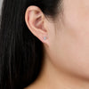 Silver 925 Niche Earrings With Flower Zircon And Geometric Design
