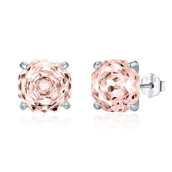 925 Silver Niche Romantic Rose Cut Flash Diamond Earrings With Flower Shape Set With Diamonds For Men And Women