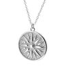 925 Silver O Chain Necklace For Women With Copper Baroque Sun Relief Round Geometric Pendant Electroplated Fashion Jewelry