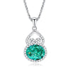 Silver Palaiba Emerald Gourd Necklace With Diamond And Zircon Light Luxury Style