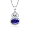 Silver Palaiba Emerald Gourd Necklace With Diamond And Zircon Light Luxury Style