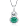Silver Palaiba Emerald Gourd Necklace With Diamond And Zircon Light Luxury Style