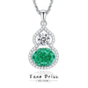 Silver Palaiba Emerald Gourd Necklace With Diamond And Zircon Light Luxury Style