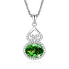 Silver Palaiba Emerald Gourd Necklace With Diamond And Zircon Light Luxury Style