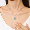 Silver Palaiba Emerald Gourd Necklace With Diamond And Zircon Light Luxury Style