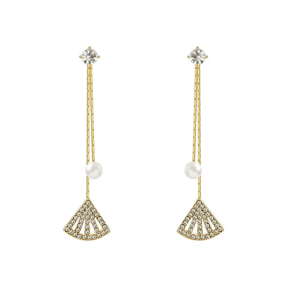 Silver Pearl Diamondembedded Long Tassel Earrings For Fashionable Women With Fairy Temperament And Allmatch Feature Suitable For Fashion Ol Style
