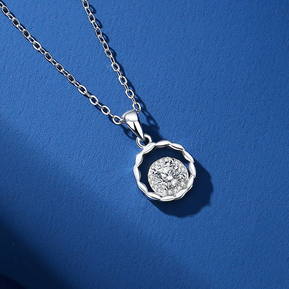Silver Pendant Necklace Women's Simple Geometric Style