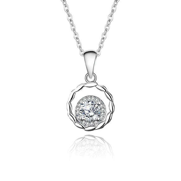 Silver Pendant Necklace Women's Simple Geometric Style