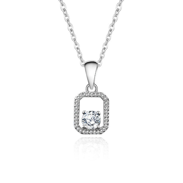Silver 925 Perfume Bottle Moissanite Pendant Necklace For Women With Geometric Design And Cross Chain