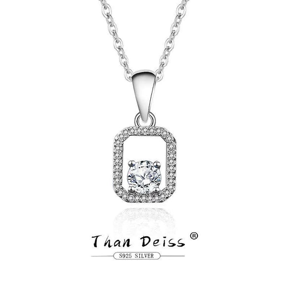 Silver 925 Perfume Bottle Moissanite Pendant Necklace For Women With Geometric Design And Cross Chain