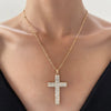 Silver Plated Alloy Jewelry Girls Sweater Chain Necklace With Geometric Cross Design And Electroplating Treatment