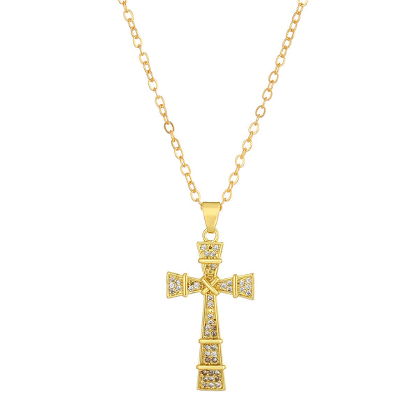 Silver Plated Alloy Jewelry Girls Sweater Chain Necklace With Geometric Cross Design And Electroplating Treatment