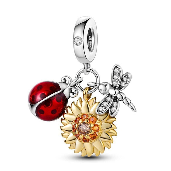 Silver Plated Beaded Accessories Animal Bracelet Necklace Pendant With Dripping Oil Design