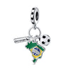 Silver Plated Charm Beads Football Pendant Diy Jewelry Accessories