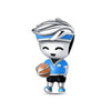 Silver Plated Charm Beads Football Pendant Diy Jewelry Accessories