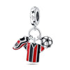 Silver Plated Charm Beads Football Pendant Diy Jewelry Accessories