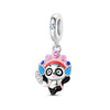 Silver Plated Copper Charm Pendant Beads Diy Accessories With Dripping Oil Style Oneeyed Monster Rabbit Koala Shapes