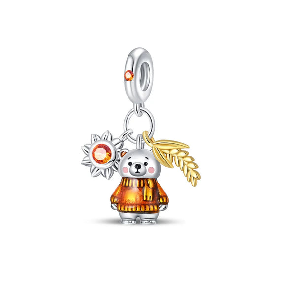925 Silver Plated Diy Jewelry Accessories Bracelet With Maple Leaf And Owl Charm Beads And Dripping Oil Treatment
