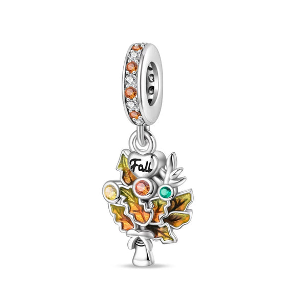 925 Silver Plated Diy Jewelry Accessories Bracelet With Maple Leaf And Owl Charm Beads And Dripping Oil Treatment