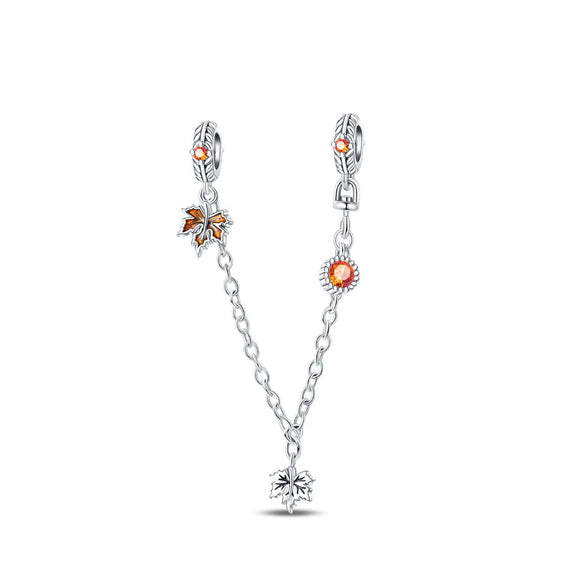 925 Silver Plated Diy Jewelry Accessories Bracelet With Maple Leaf And Owl Charm Beads And Dripping Oil Treatment