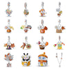 925 Silver Plated Diy Jewelry Accessories Bracelet With Maple Leaf And Owl Charm Beads And Dripping Oil Treatment