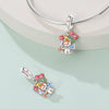 Silver Plated Diy Jewelry Beaded Accessories Bracelet With Cute Pet Rabbit Bear Pendant And Dripping Oil Design