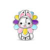 Silver Plated Diy Jewelry Beaded Accessories Bracelet With Cute Pet Rabbit Bear Pendant And Dripping Oil Design