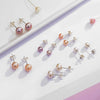 Silver Plated Freshwater Pearl Stud Earrings With Mini Shell Beads Natural Style