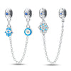925 Silver Plated Luminous Safety Chain Bracelet With Dripping Oil Design