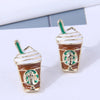 Silver Post Exquisite Korean Fashion Sweet Simple Milk Tea Cup Personalized Ear Studs Wholesale Gooddiy