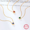 925 Silver Retro Simple Elegant Clavicle Chain With Geometric Zircon Electroplated Women's Necklace