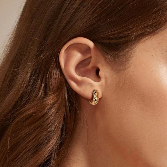 Silver 925 Rhombus Design Electroplated Women's Earrings