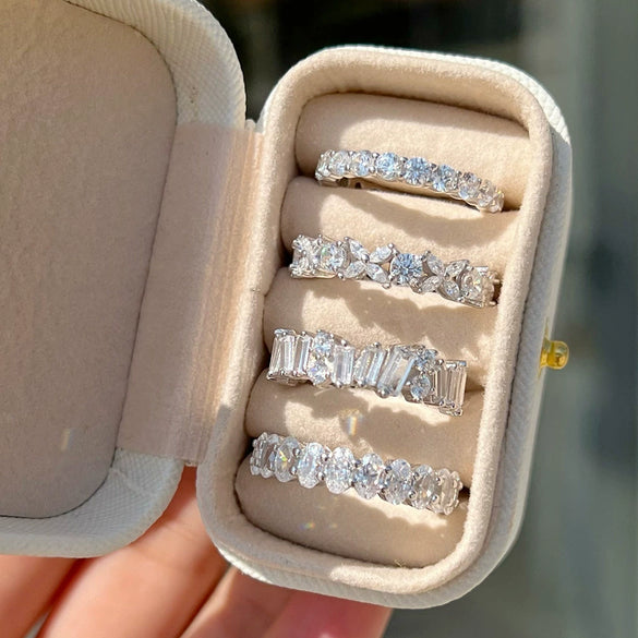Silver Ring Geometric Light Luxury Electroplating Oval For Women
