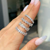 Silver Ring Geometric Light Luxury Electroplating Oval For Women