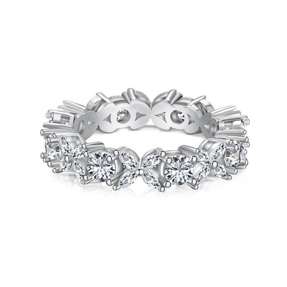 Silver Ring Geometric Light Luxury Electroplating Oval For Women