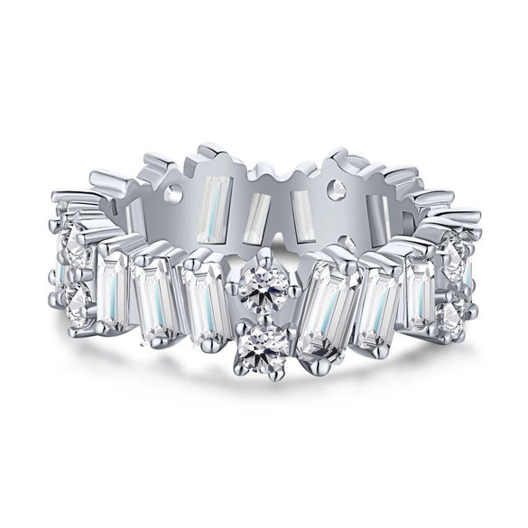 Silver Ring Geometric Light Luxury Electroplating Oval For Women