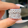 Silver Ring Geometric Light Luxury Electroplating Oval For Women