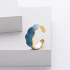 Silver Ring Geometric Ushape Baked Paint Women's Jewelry
