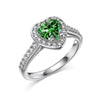 Silver Ring Jewelry Women S925 Sterling Silver Electroplated Heart Shape Diamond Geometric