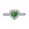 Silver Ring Jewelry Women S925 Sterling Silver Electroplated Heart Shape Diamond Geometric