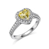 Silver Ring Jewelry Women S925 Sterling Silver Electroplated Heart Shape Diamond Geometric